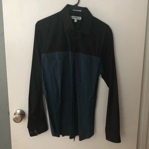 Express Black & Blue Button-up
